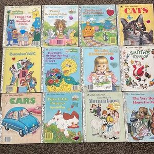 20 little golden books. Stickers and names written inside